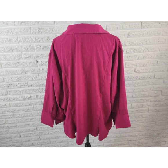 Cato Womens Shirt 26W 28W Plus Collar Button Up Long Sleeve Purple PUR35E - Picture 5 of 8